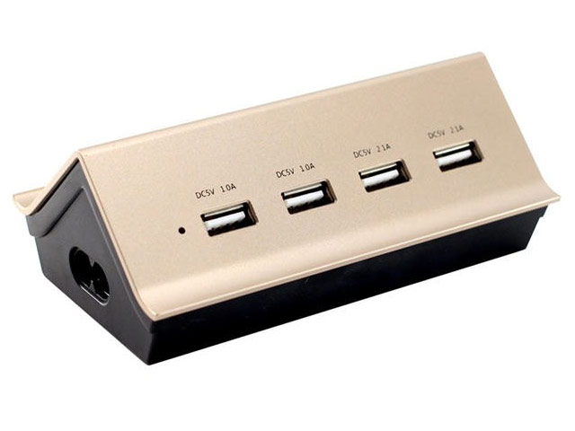 Зарядное устройство Remax USB Charger RU-U2 универсальное (сетевое, 4xUSB, 6.2A, золотистое)