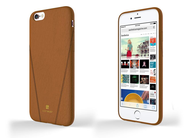 Чехол Just Must Racing Collection для Apple iPhone 6/6S (коричневый, кожаный)