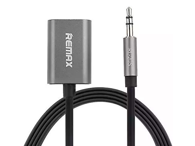 AUX-кабель Remax Aux Audio cable (тройник, 25 cм, папа-мама, черный)