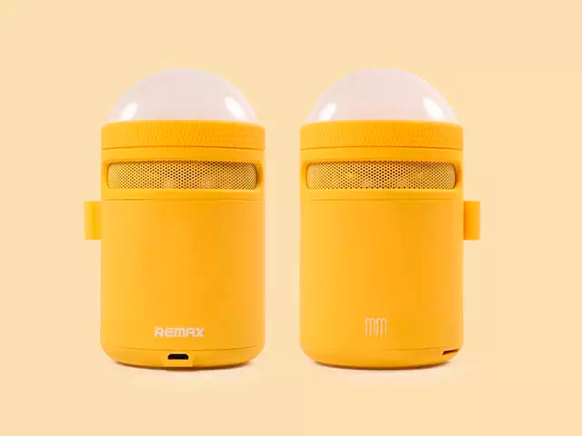 Портативная колонка Remax LED Light Bluetooth Set (желтая, беспроводная, моно, подстветка)