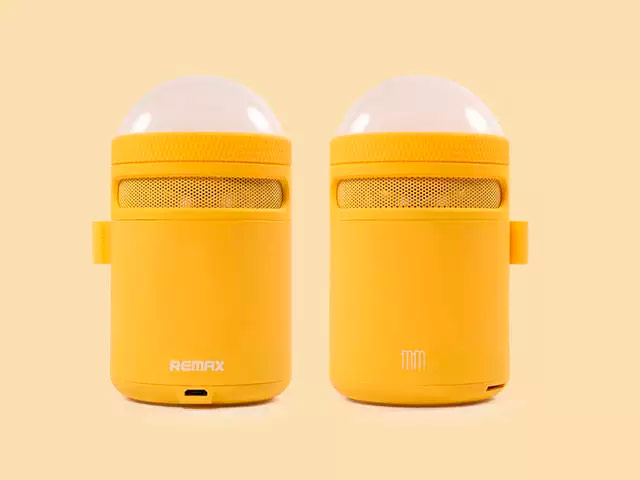 Портативная колонка Remax LED Light Bluetooth Set (желтая, беспроводная, моно, подстветка)