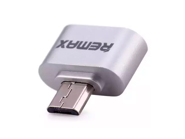 Адаптер Remax OTG-USB универсальный (microUSB-USB, серебристый)