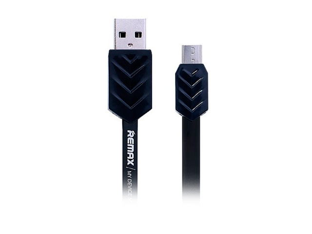 USB-кабель Remax Fishbone Data Cable (microUSB, 1 м, плоский, черный)