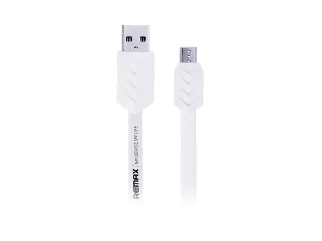 USB-кабель Remax Fishbone Data Cable (microUSB, 1 м, плоский, белый)