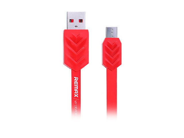 USB-кабель Remax Fishbone Data Cable (microUSB, 1 м, плоский, красный)