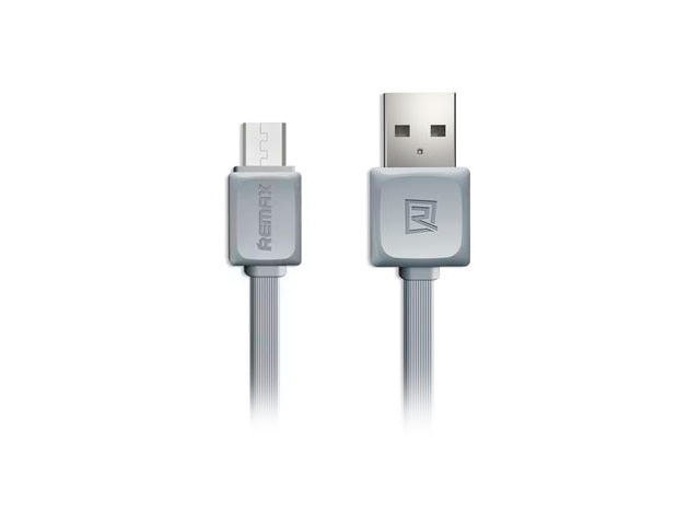 USB-кабель Remax Fleet Data Cable (microUSB, 1 м, плоский, серый)