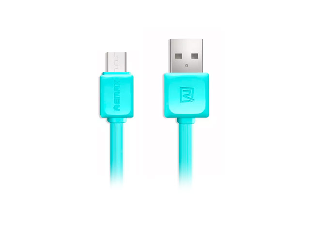 USB-кабель Remax Fleet Data Cable (microUSB, 1 м, плоский, голубой)