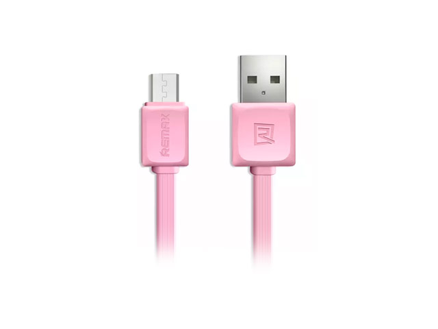 USB-кабель Remax Fleet Data Cable (microUSB, 1 м, плоский, розовый)