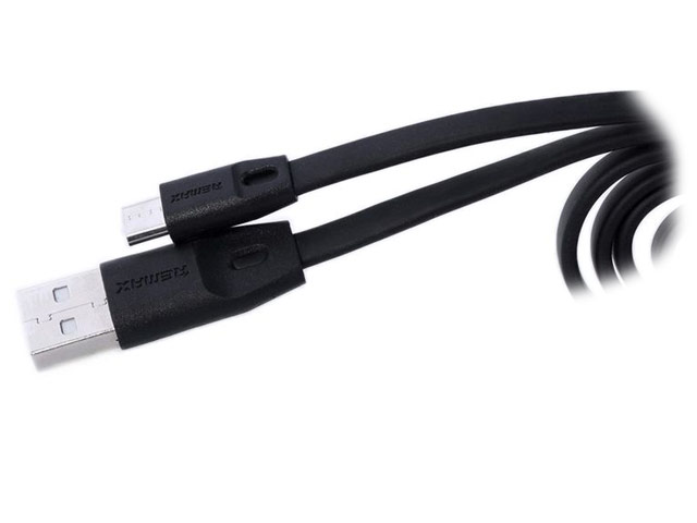 USB-кабель Remax Full Speed Data Cable (microUSB, 1 м, плоский, черный)