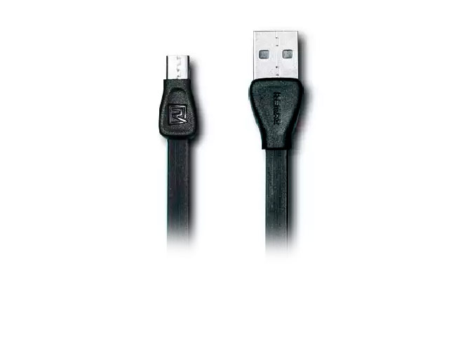 USB-кабель Remax Martin Data Cable (microUSB, 1 м, плоский, черный)