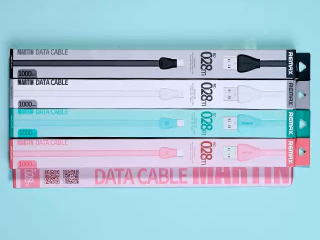 USB-кабель Remax Martin Data Cable (microUSB, 1 м, плоский, черный)