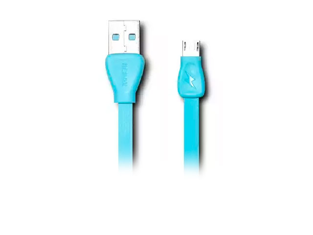 USB-кабель Remax Martin Data Cable (microUSB, 1 м, плоский, голубой)