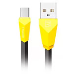 USB-кабель Remax Aliens Data Cable (microUSB, 1 м, плоский, черный/желтый)