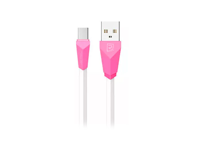 USB-кабель Remax Aliens Data Cable (microUSB, 1 м, плоский, белый/розовый)