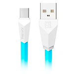 USB-кабель Remax Aliens Data Cable (microUSB, 1 м, плоский, белый/голубой)