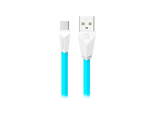 USB-кабель Remax Aliens Data Cable (microUSB, 1 м, плоский, белый/голубой)