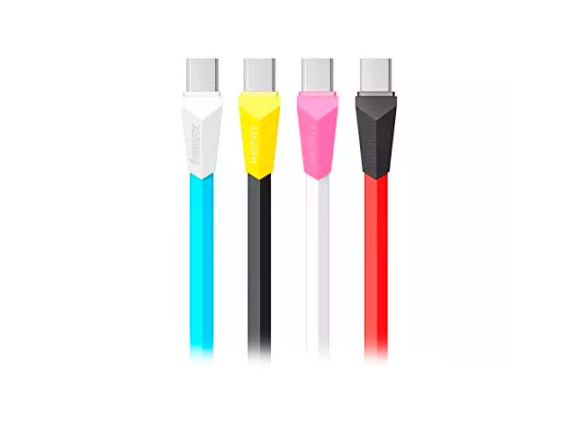 USB-кабель Remax Aliens Data Cable (microUSB, 1 м, плоский, белый/голубой)