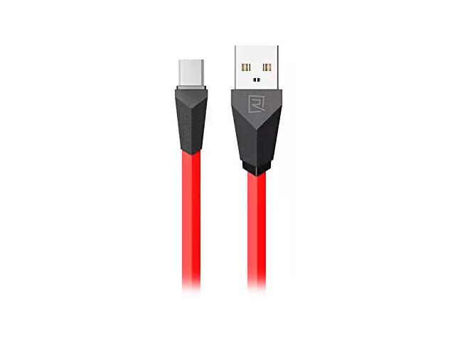 USB-кабель Remax Aliens Data Cable (microUSB, 1 м, плоский, черный/красный)