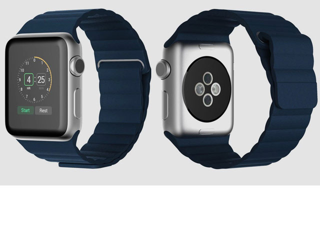 Ремешок для часов Synapse Leather Loop для Apple Watch (42 мм, синий, кожаный)
