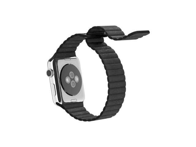 Ремешок для часов Synapse Leather Loop для Apple Watch (38 мм, черный, кожаный)