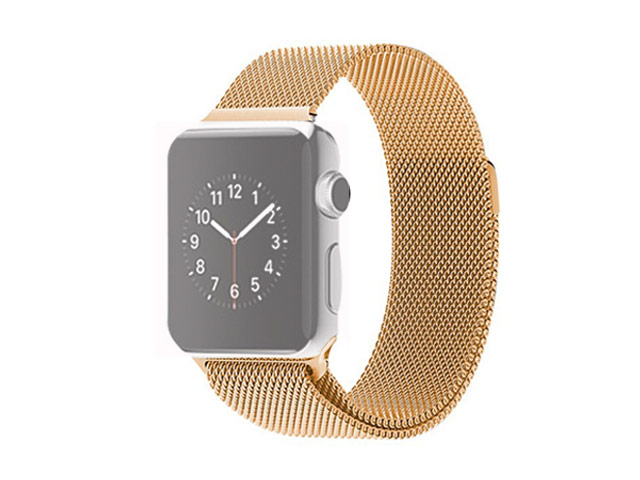 Ремешок для часов Synapse Milanese Loop для Apple Watch (42/44/45 мм, золотистый, стальной)