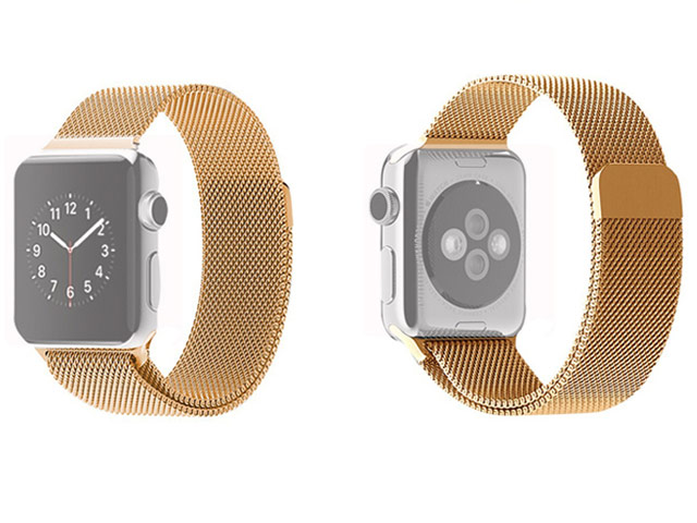 Ремешок для часов Synapse Milanese Loop для Apple Watch (42/44/45 мм, золотистый, стальной)