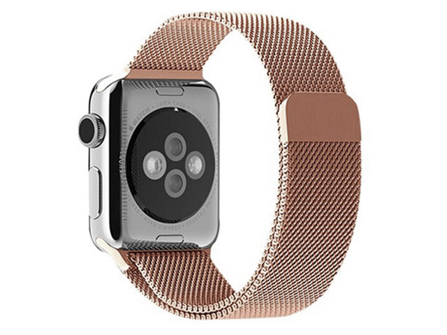 Ремешок для часов Synapse Milanese Loop для Apple Watch (42/44/45 мм, светло-золотистый, стальной)