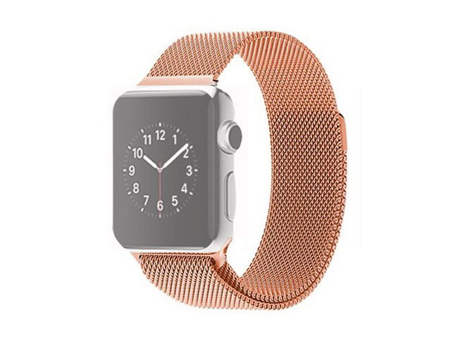Ремешок для часов Synapse Milanese Loop для Apple Watch (42/44/45 мм, розово-золотистый, стальной)