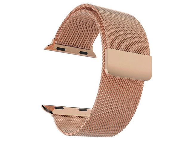 Ремешок для часов Synapse Milanese Loop для Apple Watch (42/44/45 мм, розово-золотистый, стальной)