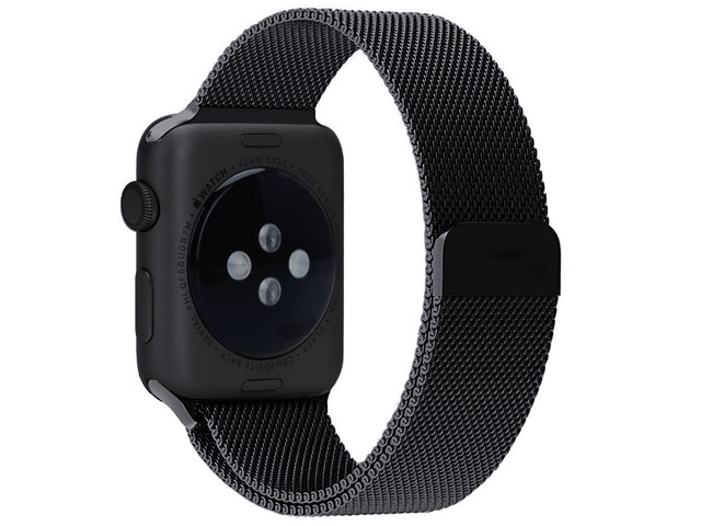 Ремешок для часов Synapse Milanese Loop для Apple Watch (38/40/41 мм, черный, стальной)