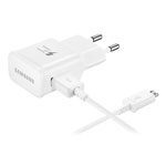 Зарядное устройство Samsung Travel Adapter (2A, Fast Charging, белое, microUSB)