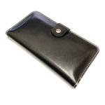 Кошелек Yotrix Leather Wallet (черный, кожаный, валютник, размер M)