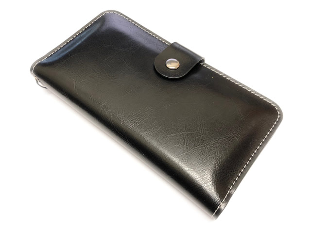 Кошелек Yotrix Leather Wallet (черный, кожаный, валютник, размер M)