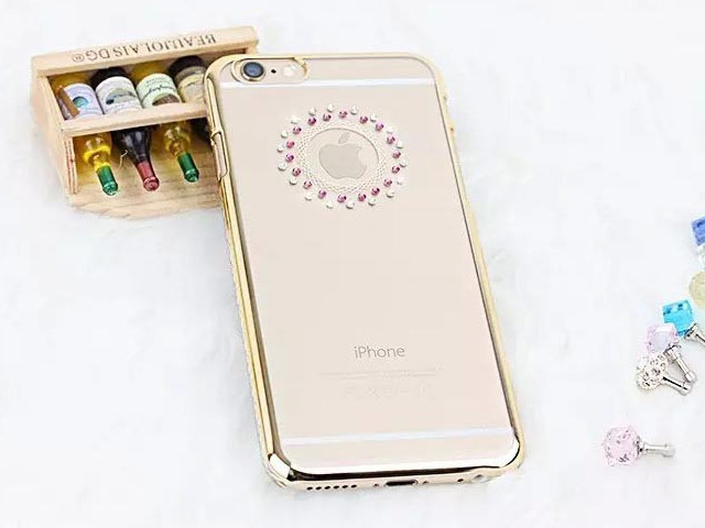 Чехол Yotrix HardCase Crystal для Apple iPhone 6S (Round Golden, пластиковый)