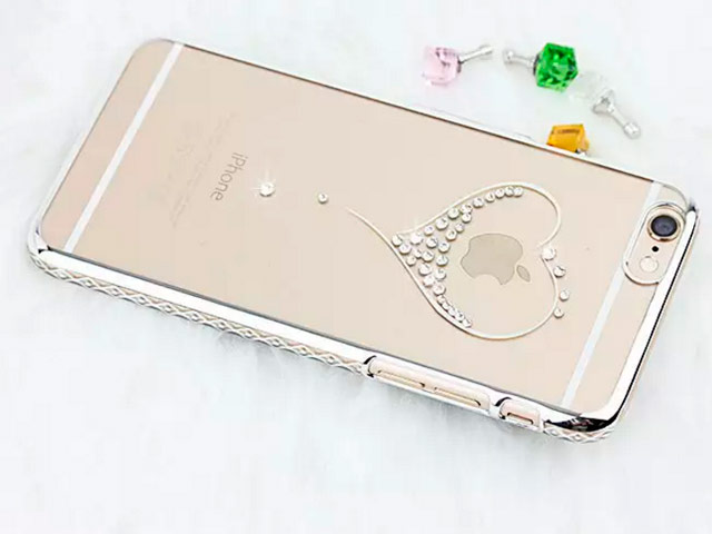 Чехол Yotrix HardCase Crystal для Apple iPhone 6S (Heart Silver, пластиковый)