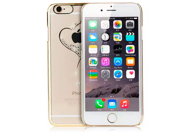 Чехол Yotrix HardCase Crystal для Apple iPhone 6S (Heart Golden, пластиковый)