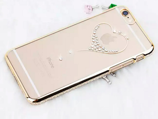 Чехол Yotrix HardCase Crystal для Apple iPhone 6S (Heart Golden, пластиковый)