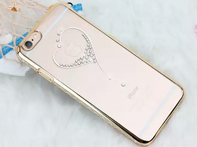 Чехол Yotrix HardCase Crystal для Apple iPhone 6S (Heart Golden, пластиковый)