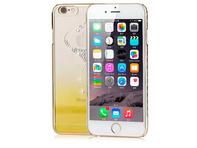 Чехол Yotrix HardCase Crystal для Apple iPhone 6S (Heart Yellow, пластиковый)