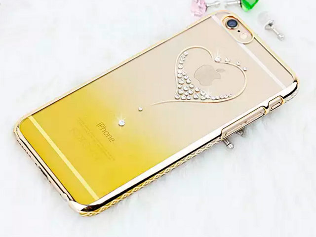 Чехол Yotrix HardCase Crystal для Apple iPhone 6S (Heart Yellow, пластиковый)