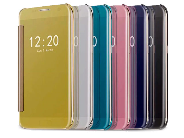 Чехол Yotrix FlipWallet case для Samsung Galaxy S6 edge SM-G925 (серебристый, пластиковый)