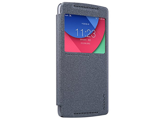 Чехол Nillkin Sparkle Leather Case для Lenovo Vibe X3 lite (темно-серый, винилискожа)