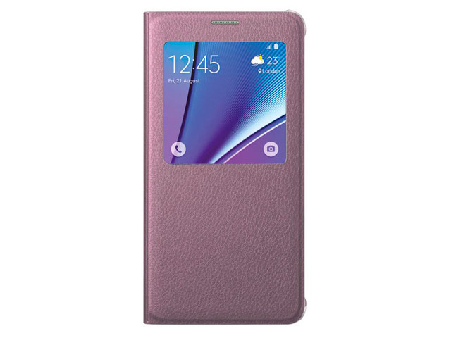 Чехол Samsung Clear View cover для Samsung Galaxy S6 edge plus SM-G928 (розовый, кожаный)