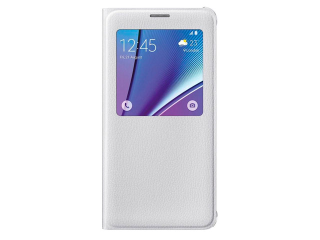 Чехол Samsung Clear View cover для Samsung Galaxy S6 edge plus SM-G928 (белый, кожаный)