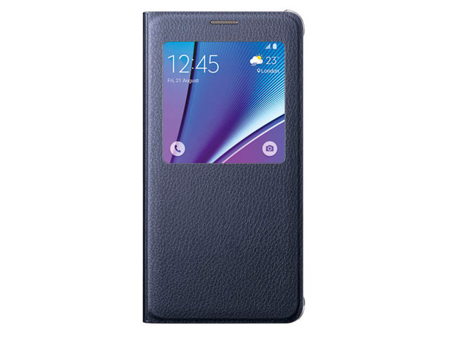 Чехол Samsung Clear View cover для Samsung Galaxy S6 edge plus SM-G928 (синий, кожаный)