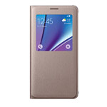 Чехол Samsung Clear View cover для Samsung Galaxy Note 5 N920 (золотистый, кожаный)