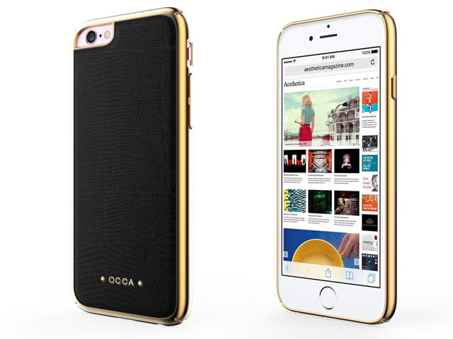 Чехол Occa Lizard Collection для Apple iPhone 6S plus (черный, кожаный)