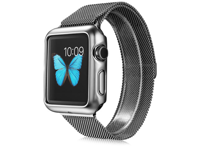 Чехол G-Case Shiny Series для Apple Watch 42 мм (серебристый, пластиковый)