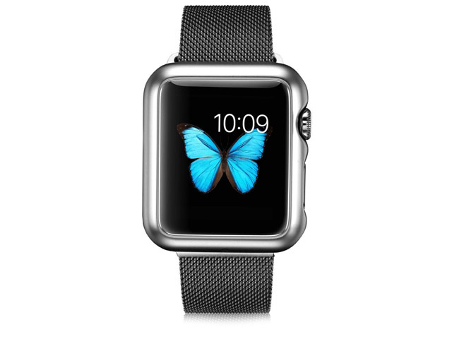 Чехол G-Case Shiny Series для Apple Watch 42 мм (серебристый, пластиковый)