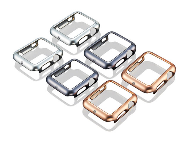 Чехол G-Case Shiny Series для Apple Watch 38 мм (темно-серый, пластиковый)